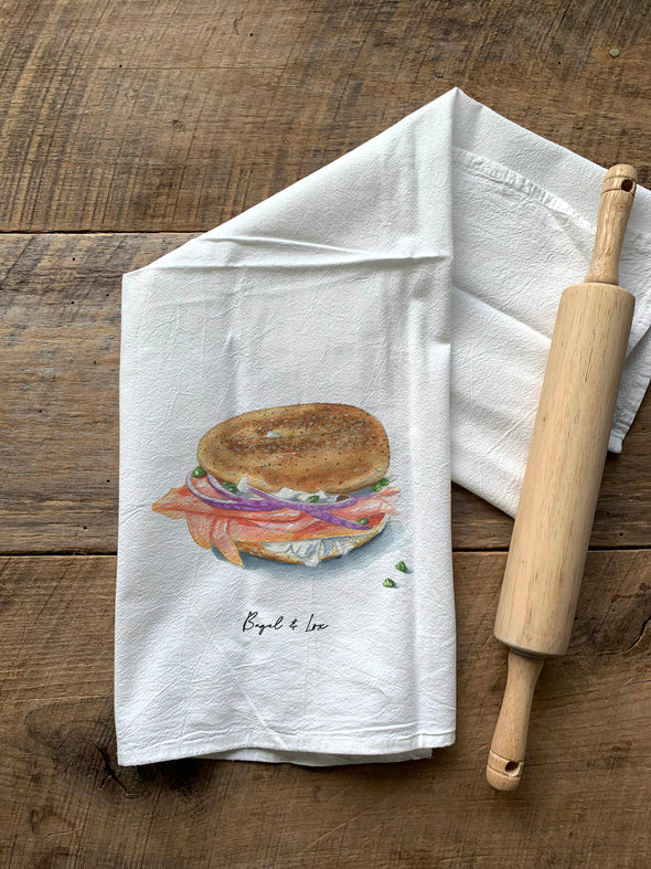 Bagel and Lox Flour Sack Towel