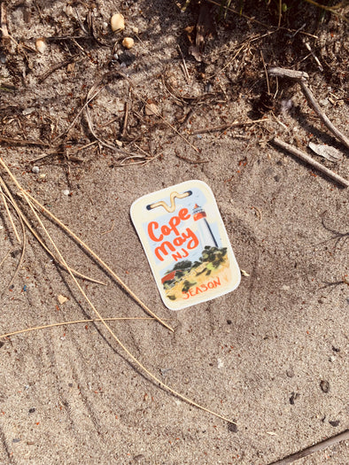 Cape May, Nj Beach Tag Vinyl Sticker