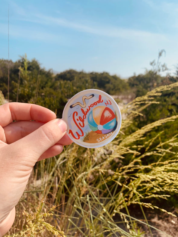 Wildwood, Nj Beach Tag Vinyl Sticker