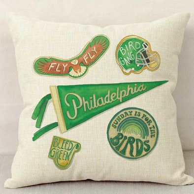 Philly Football Fan Inspired Linen Pillowcase