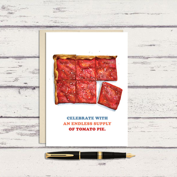 Philly Tomato Pie Birthday Greeting Card