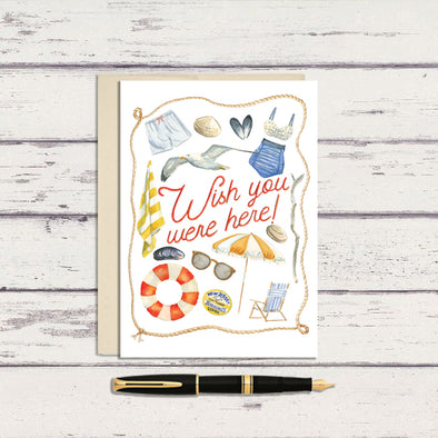 Beach Wish You Were Here Greeting Card