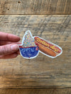 Dollar Dog and ice cream hat Vinyl Sticker Phillies inspired