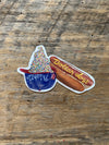 Dollar Dog and ice cream hat Vinyl Sticker Philly baseball inspired