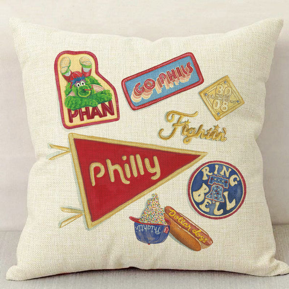 Phillies Fan Inspired Linen Pillowcase