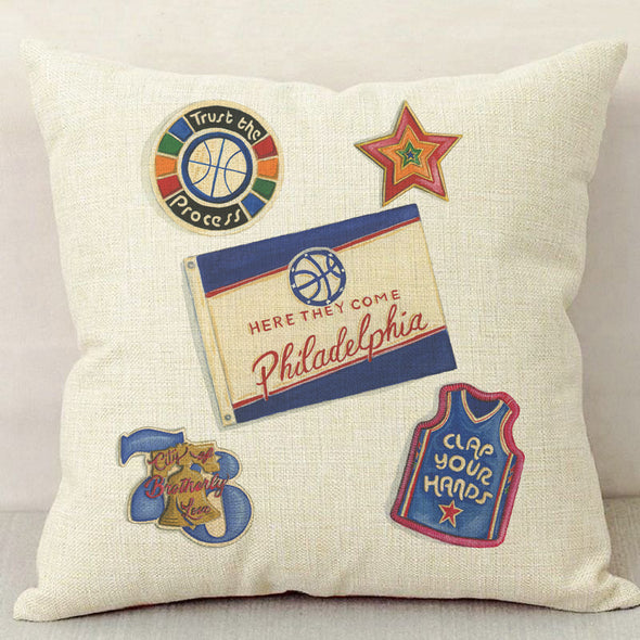 Philly Basketball Fan Inspired Linen Pillowcase