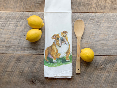 English Bulldog Dog Flour Sack Towel