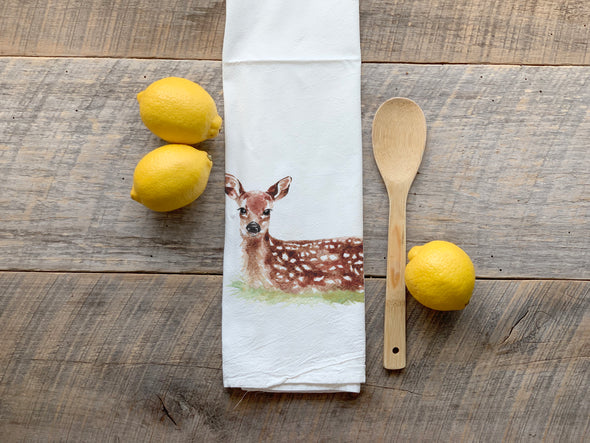 Laying Deer Flour Sack Towel