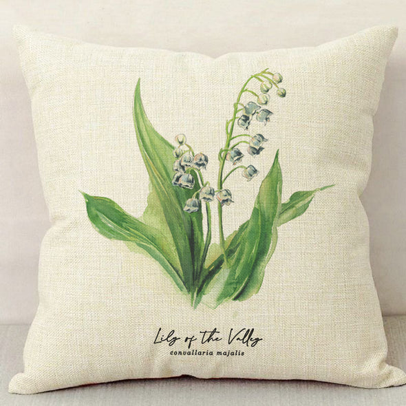 Lily of the Valley Linen Pillow