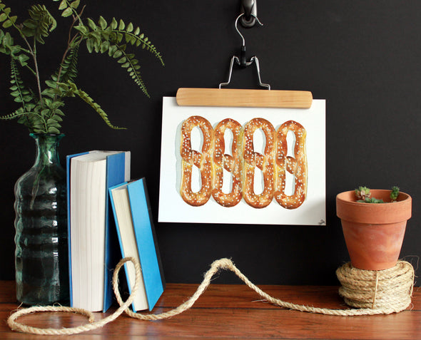 Philly 4 Soft Pretzel Watercolor Art Print