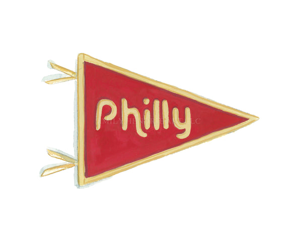 Phillies Inspired Philly Pennant Flag Print
