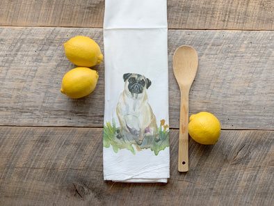Pug Dog Flour Sack Towel