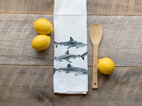 Shark Chart Flour Sack Towel