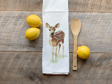 Standing Deer Flour Sack Tea Towel