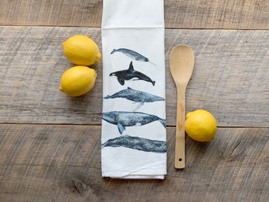 Whale Chart Flour Sack Towel