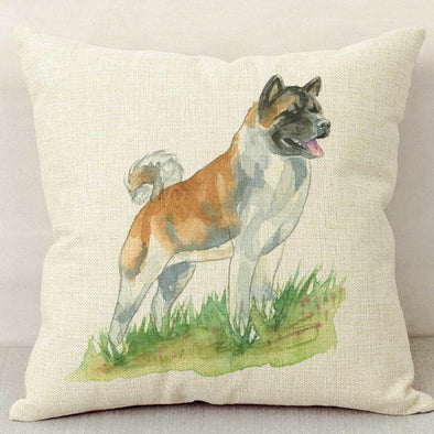 Akita Dog Linen Pillow