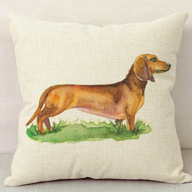 Dachshund Weiner Dog Linen Pillow