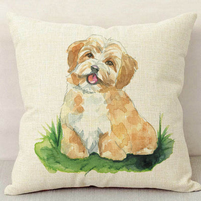 Havanese Dog Linen Pillow