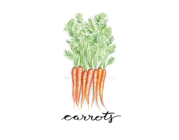 Carrot Watercolor Art Print