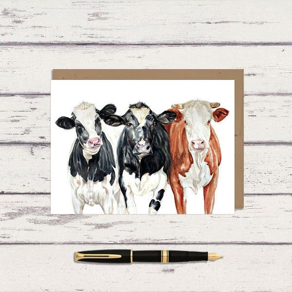 Cow Trio Greeting Card