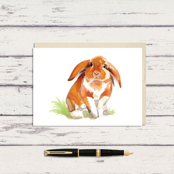 Orange Bunny Rabbit Greeting Card