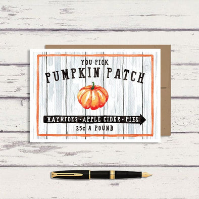 Pumpkin Patch Sign Greeting Card