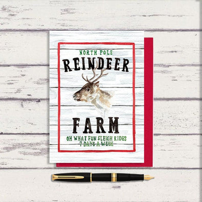 Reindeer Farm Greeting Card