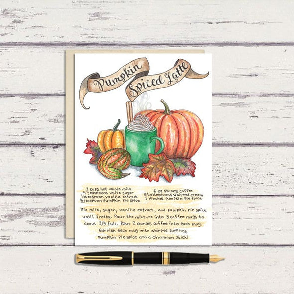 Pumpkin Spice Recipe Greeting Card