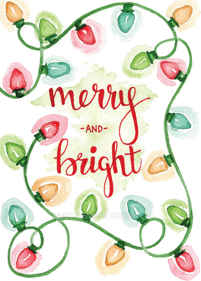 Merry and Bright Watercolor Art Print