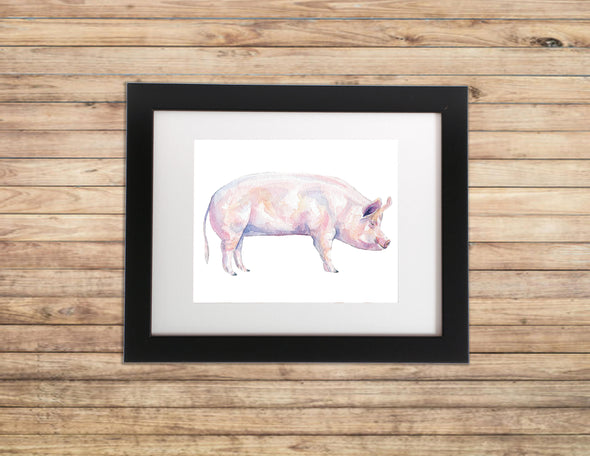 Pig Watercolor Art Print