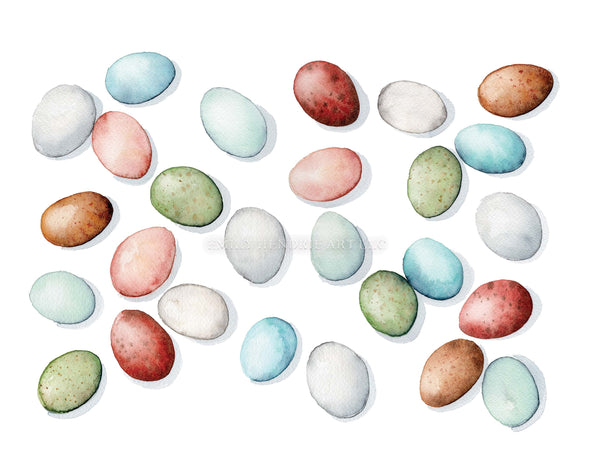 Farm Egg Watercolor Art Print