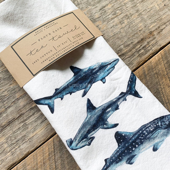 Shark Chart Flour Sack Towel