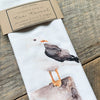 Seagull on Pier Flour Sack Towel