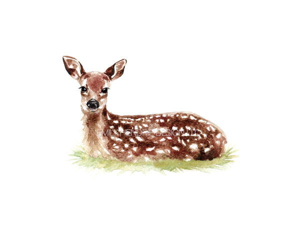 Deer Watercolor Art Print