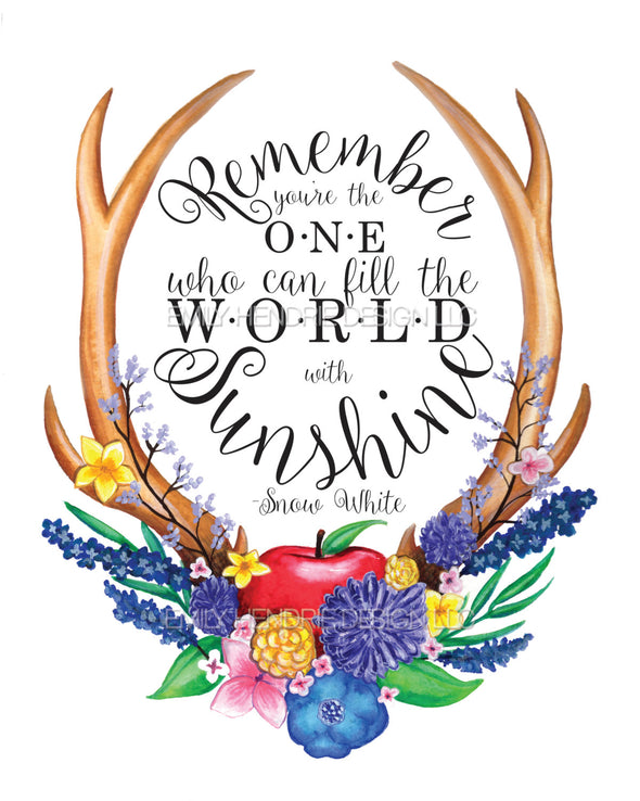 Woodland Fairytale Quote Watercolor Art Print