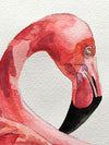 Original Flamingo Profile Watercolor Art