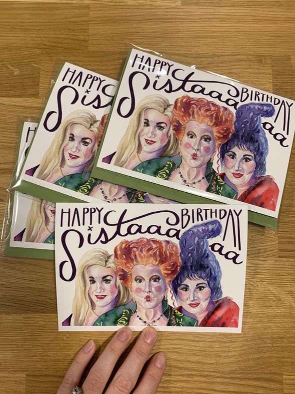 Happy Birthday Sistaaa Sanderson Sister Greeting Card
