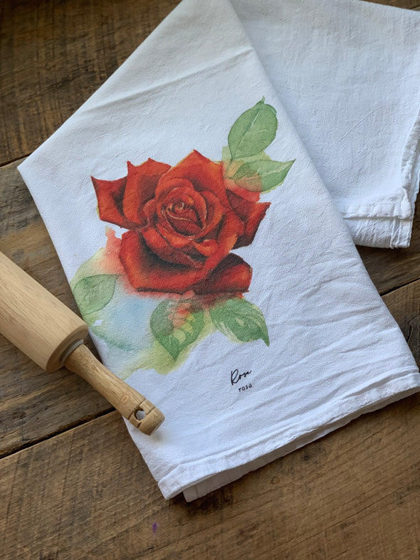 Rose Flower Flour Sack Towel