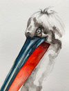 Original Asymmetric Pelican Watercolor Art