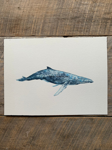 Original Humpback Whale Watercolor Art
