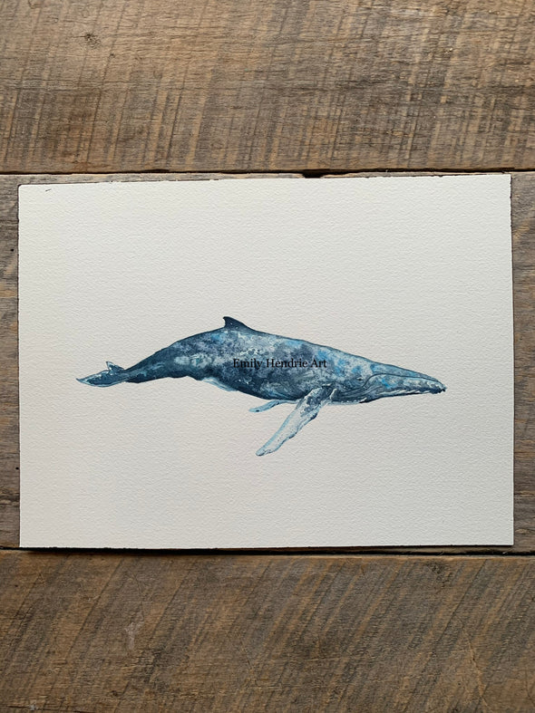 Original Humpback Whale Watercolor Art
