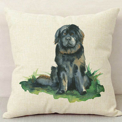 Newfoundland Dog Linen Pillow
