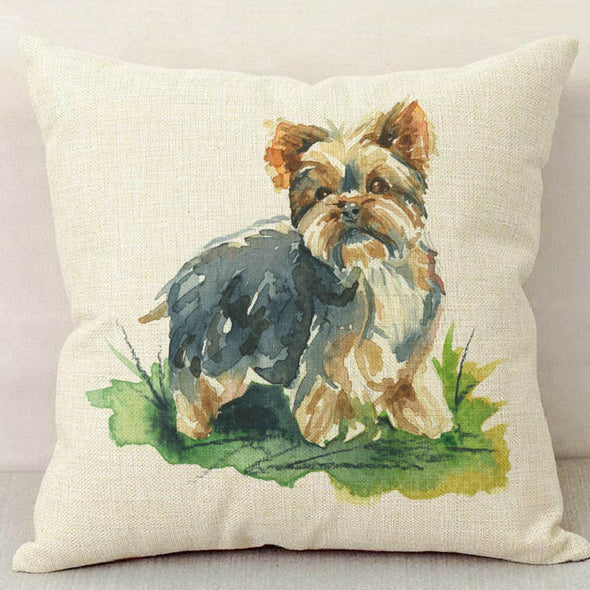 Yorkshire Terrier Dog Linen Pillowcase